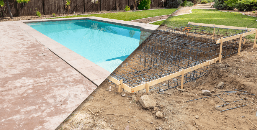 Before and After Pool Build